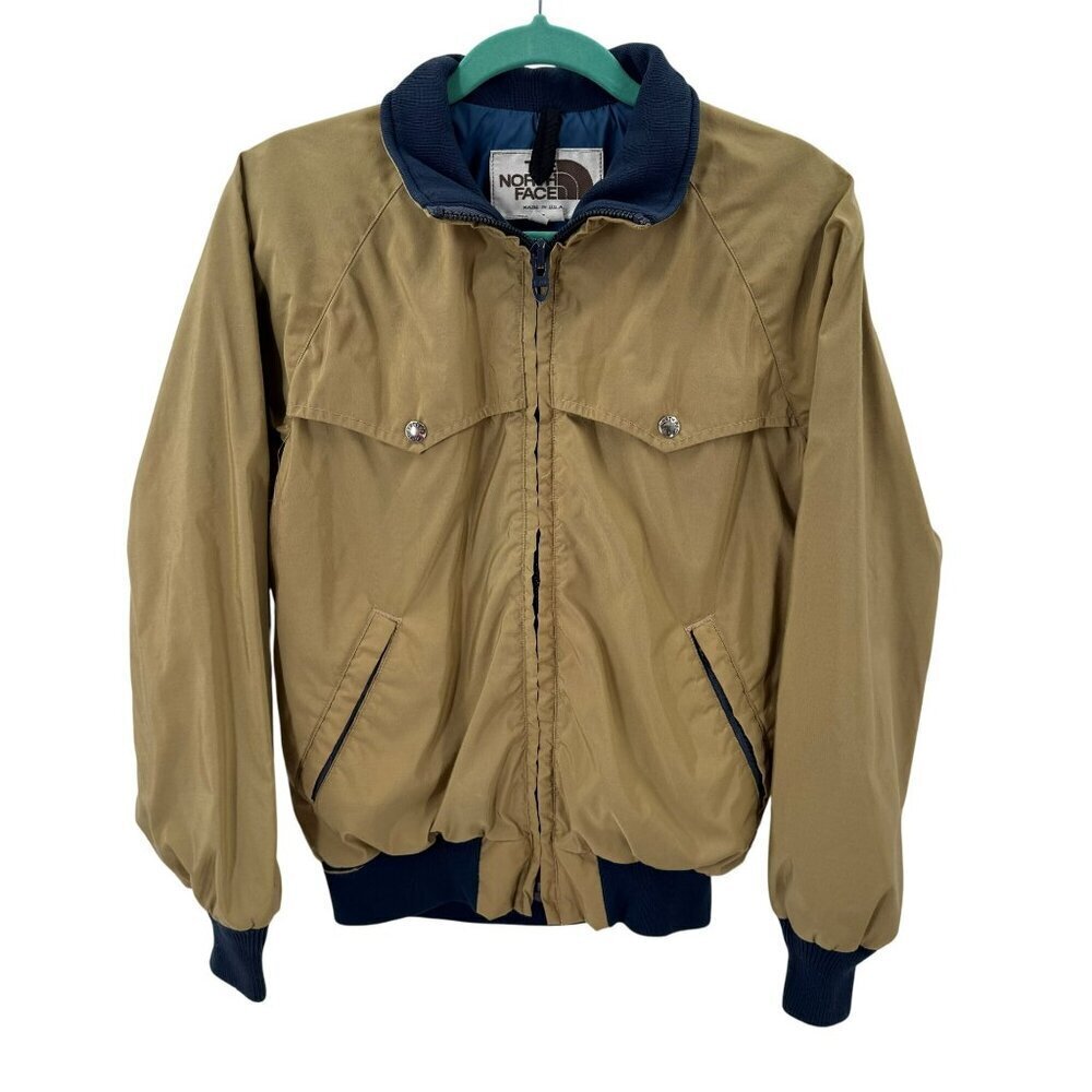 Vintage The North Face Tan Jacket Womens Medium W-M Nylon Blend Made In USA